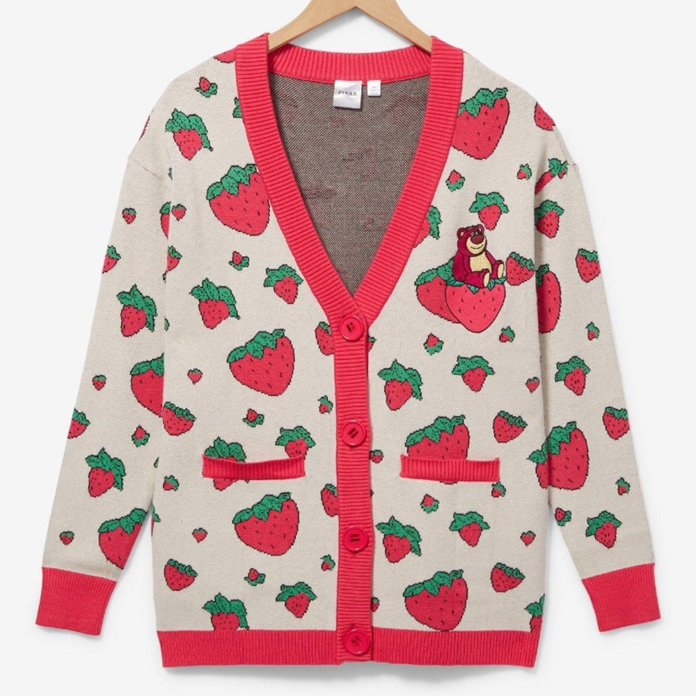 Unisex Disney Toy Story 3 Lotso Strawberry Cardigan Boxlunch Exclusive‎